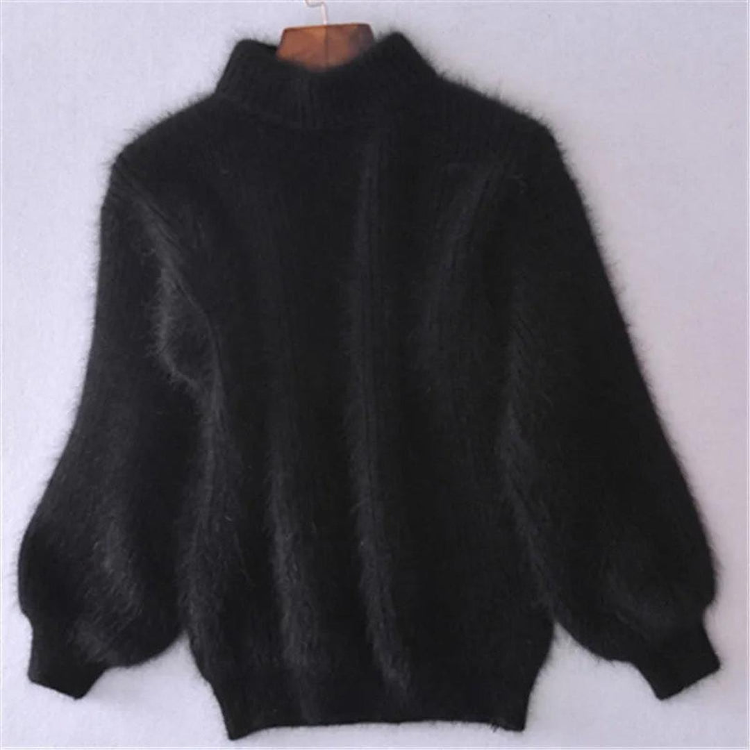 Wilteva | Damen Flauschiger Rollkragenpullover - Baby Blue - Image 8