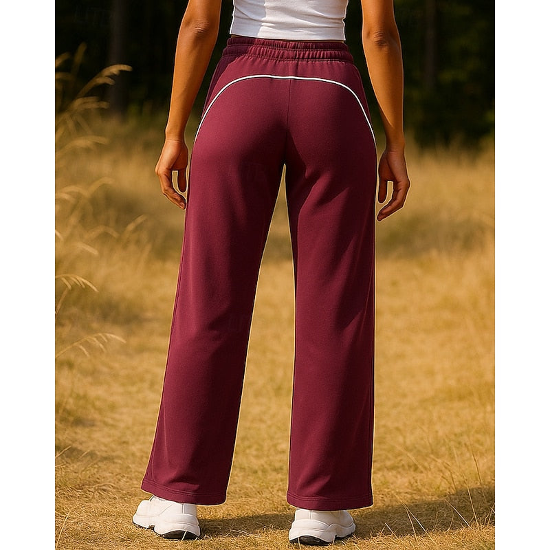 Wiltgard | Damen Jogginghose Seitenstreifen Weiter Schnitt - Burgundy - Image 2
