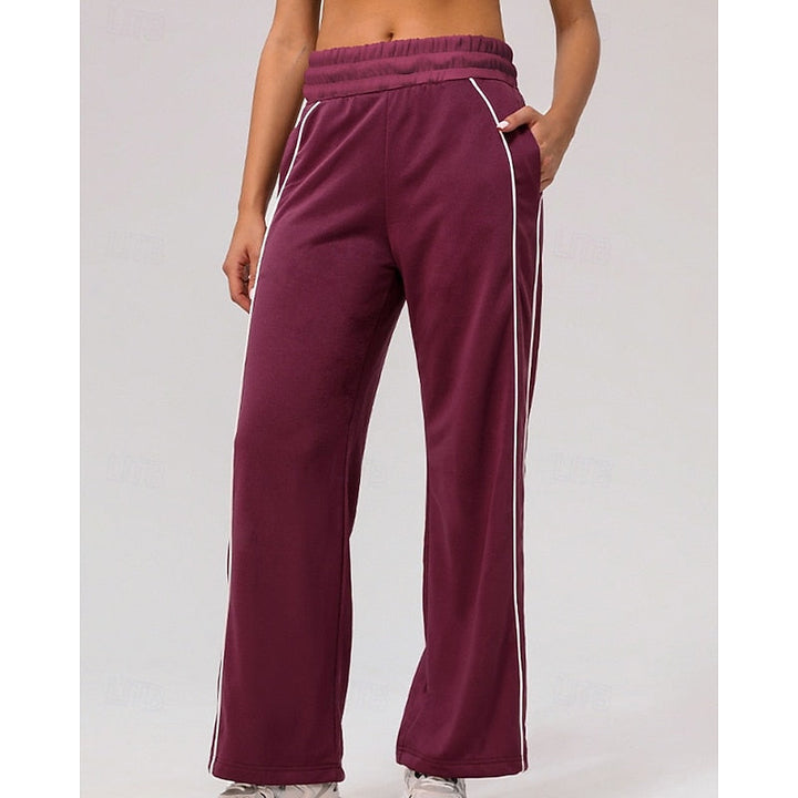 Wiltgard | Damen Jogginghose Seitenstreifen Weiter Schnitt - Burgundy - Image 6