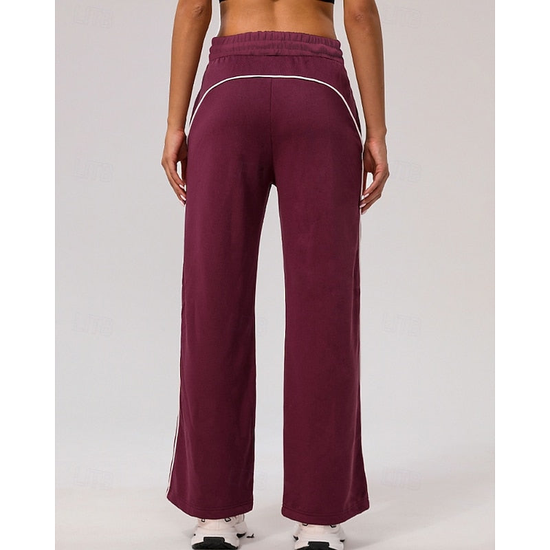 Wiltgard | Damen Jogginghose Seitenstreifen Weiter Schnitt - Burgundy - Image 7