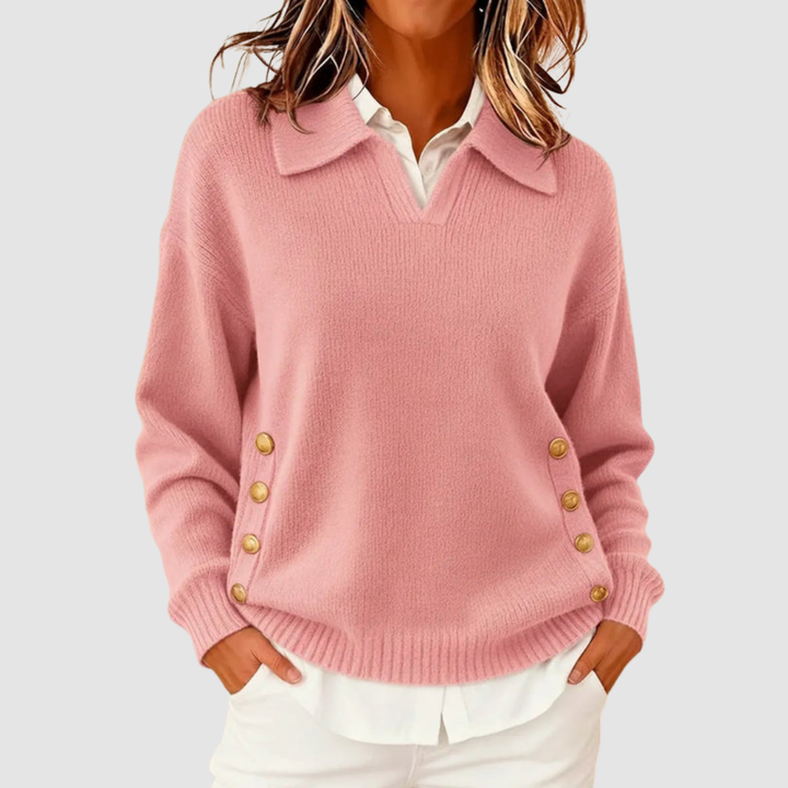 Wiltgard | Damen Strickpullover mit Polokragen - Camel - Image 2