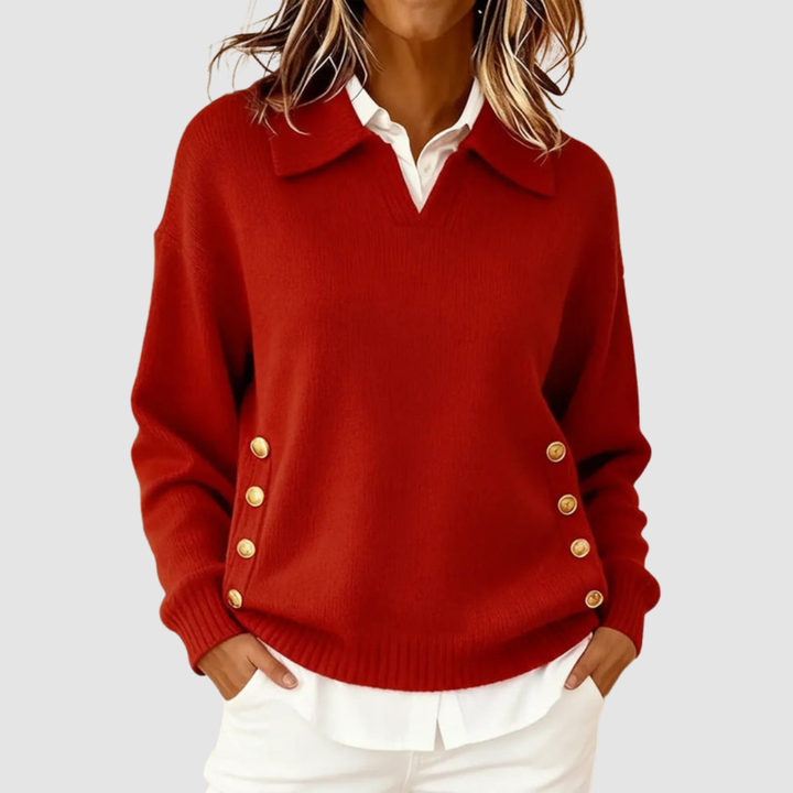 Wiltgard | Damen Strickpullover mit Polokragen - Camel - Image 3