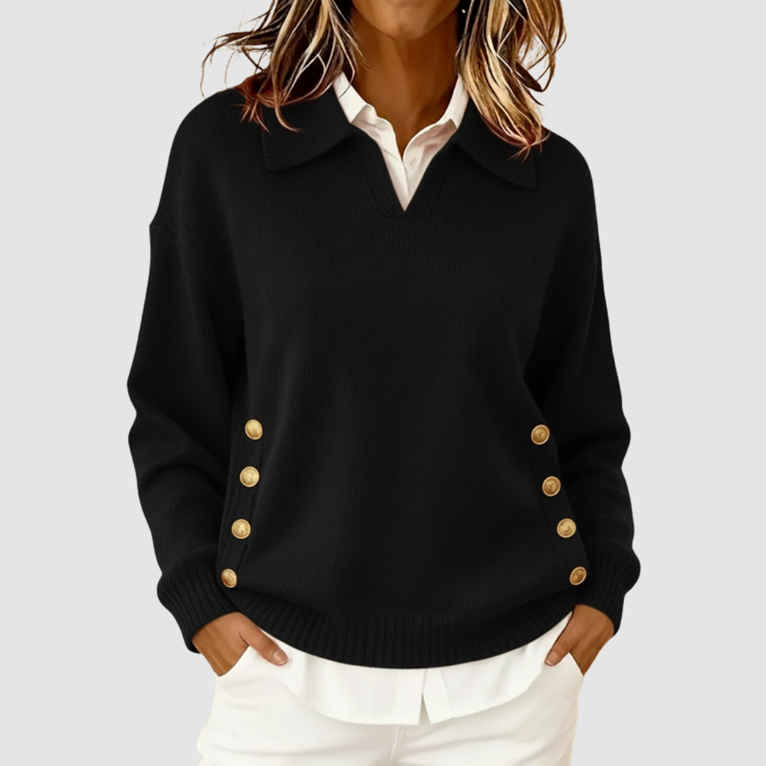 Wiltgard | Damen Strickpullover mit Polokragen - Camel - Image 6
