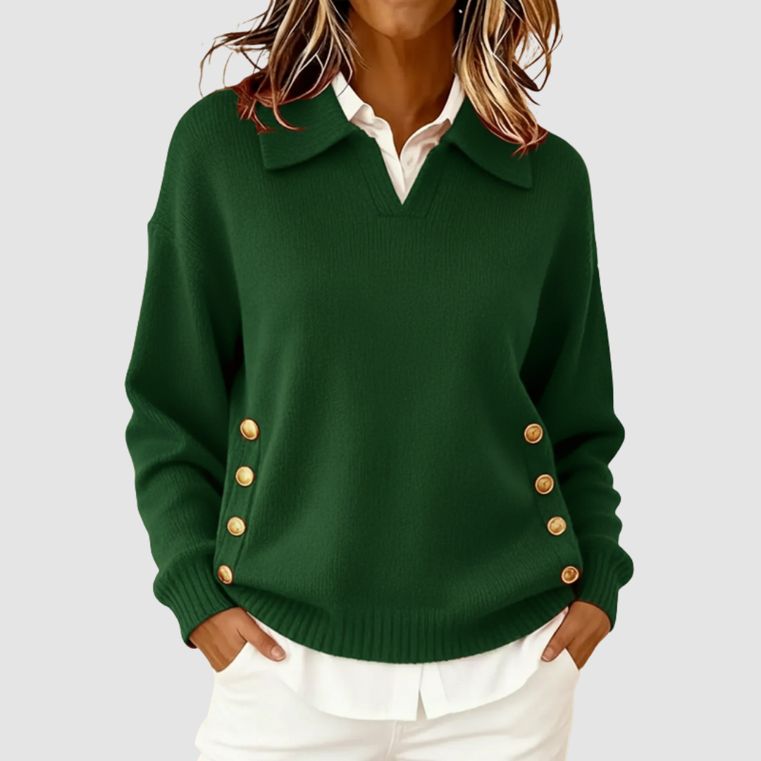 Wiltgard | Damen Strickpullover mit Polokragen - Camel - Image 7