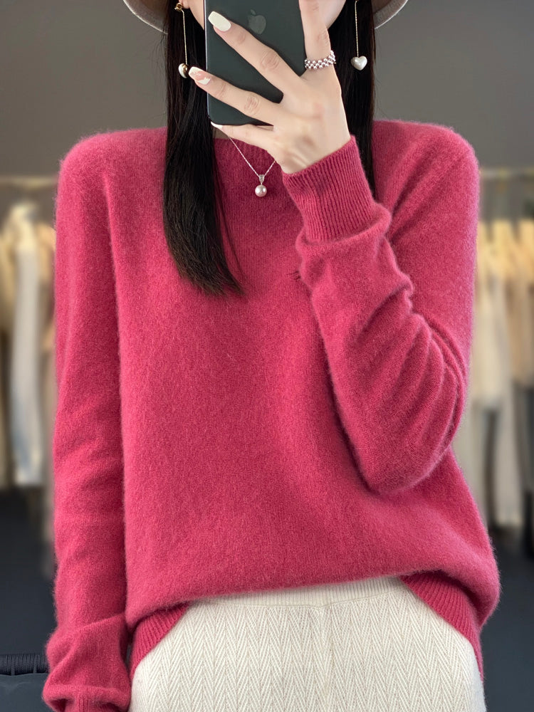 Wiltina | Damen Strickpullover Rundhals Langarm - Sage - Image 10