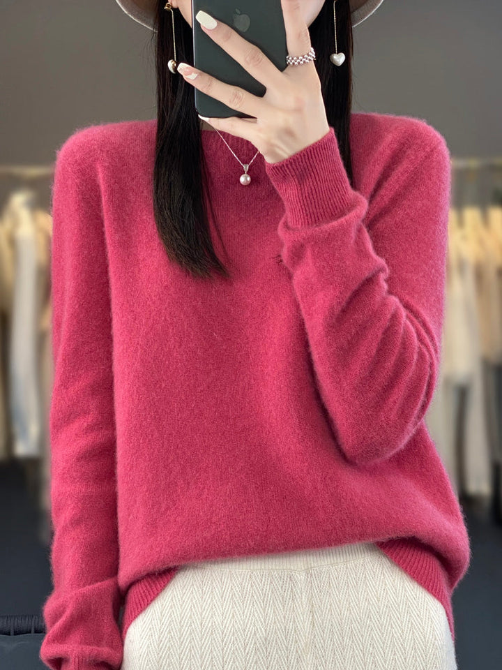 Wiltina | Damen Strickpullover Rundhals Langarm - Sage - Image 10