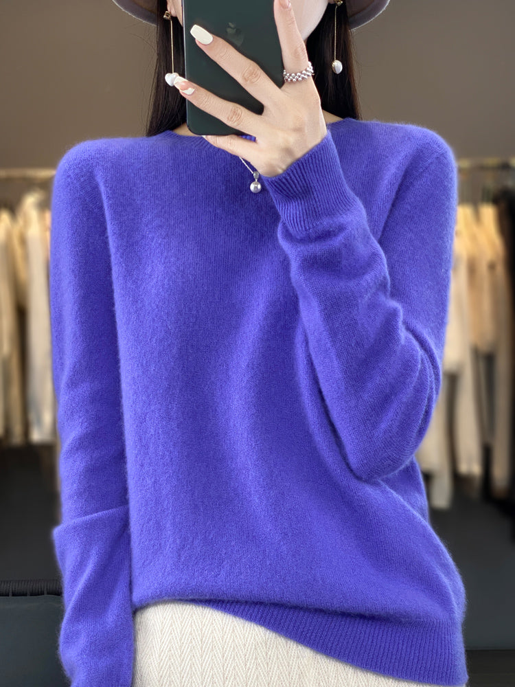 Wiltina | Damen Strickpullover Rundhals Langarm - Sage - Image 4