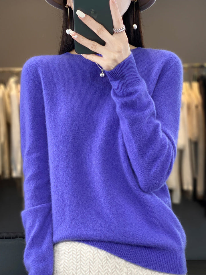 Wiltina | Damen Strickpullover Rundhals Langarm - Sage - Image 4