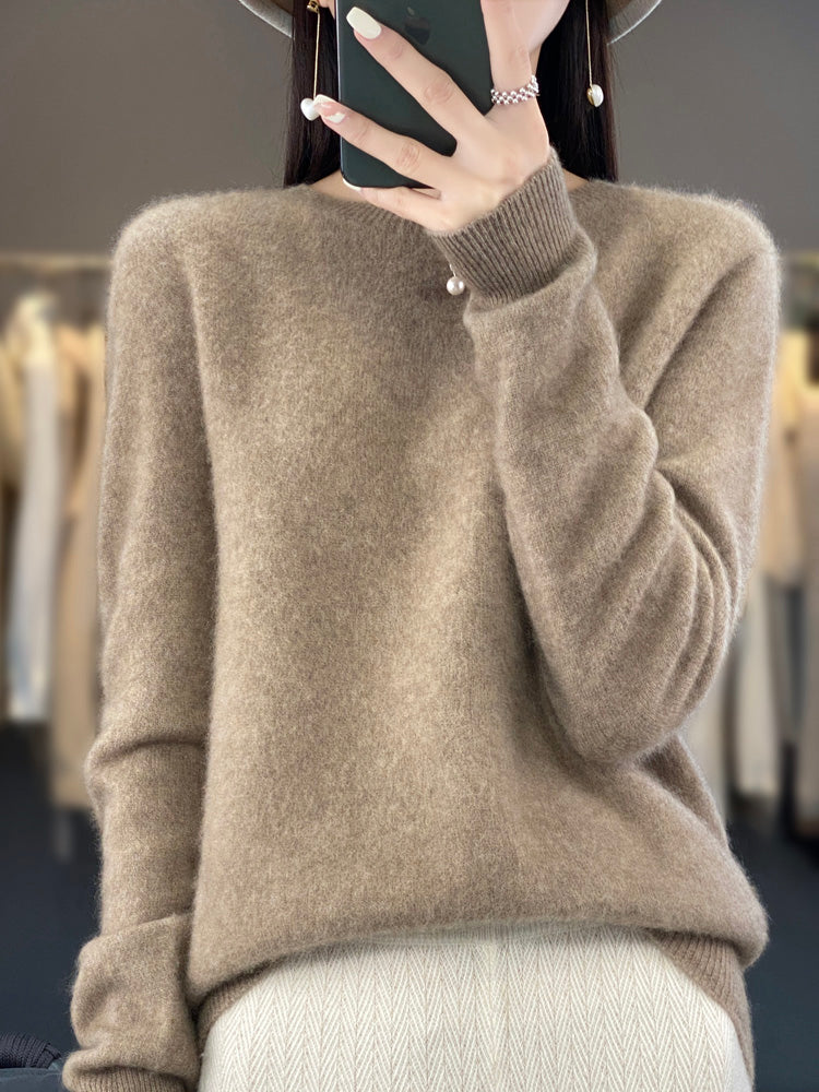 Wiltina | Damen Strickpullover Rundhals Langarm - Sage - Image 6