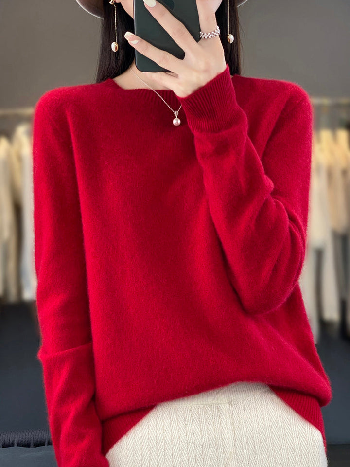 Wiltina | Damen Strickpullover Rundhals Langarm - Sage - Image 8
