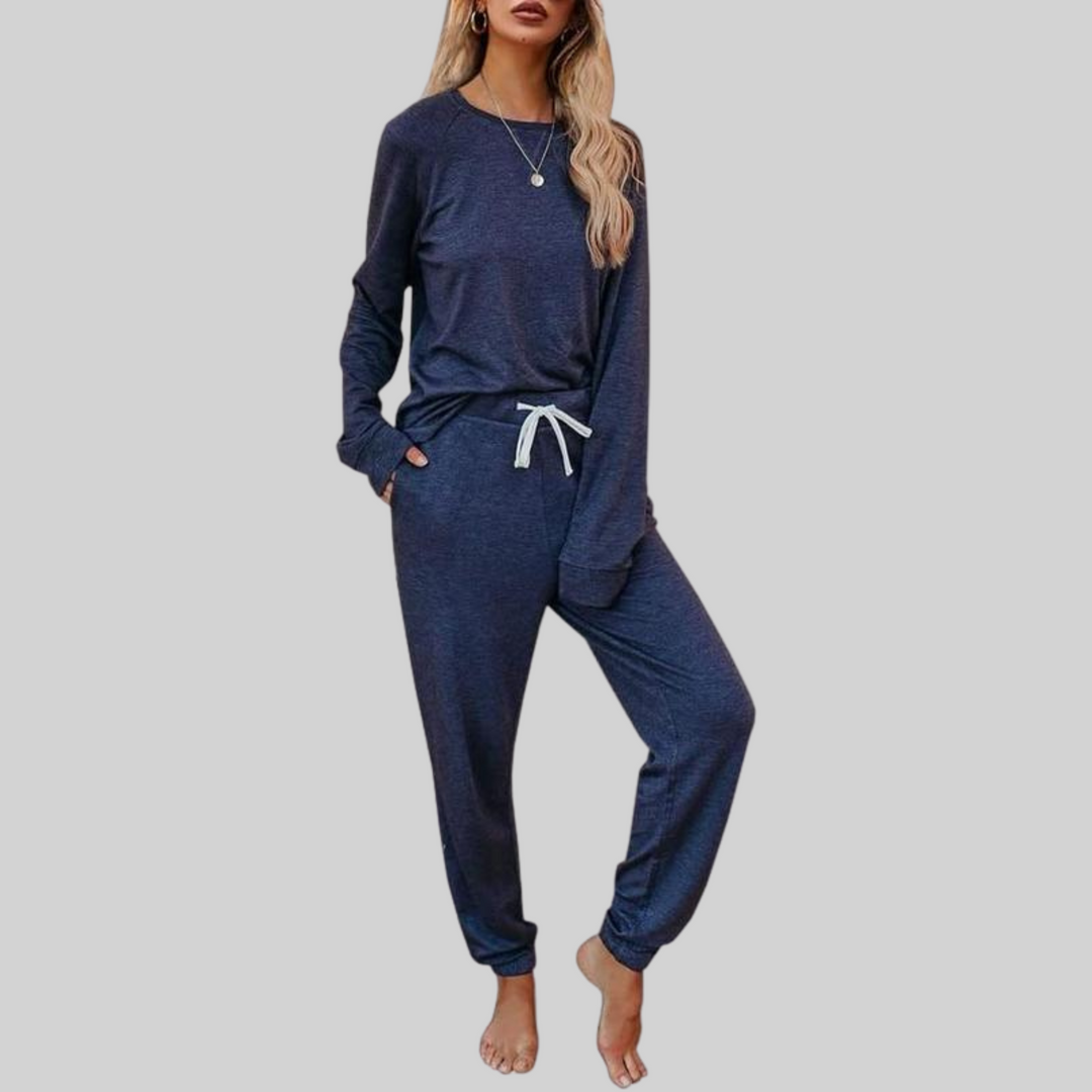 Wiltmara | Damen Jogginghose Set mit Langarm-Sweatshirt - Taupe - Image 5