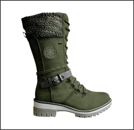 Wiltrud | Damen Winterstiefel Schnürstiefel Mitte Wade - Light Grey - Image 5