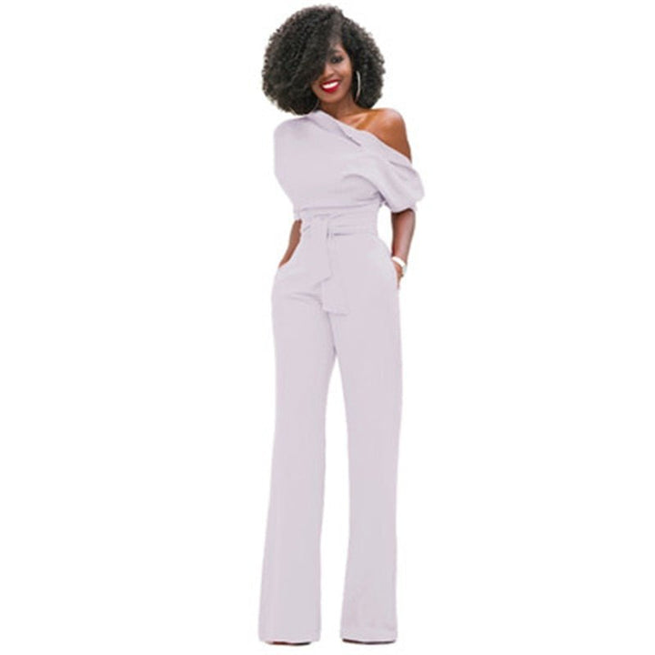 Nova | Damen Jumpsuit One-Shoulder Rüsche Weites Bein Festlich