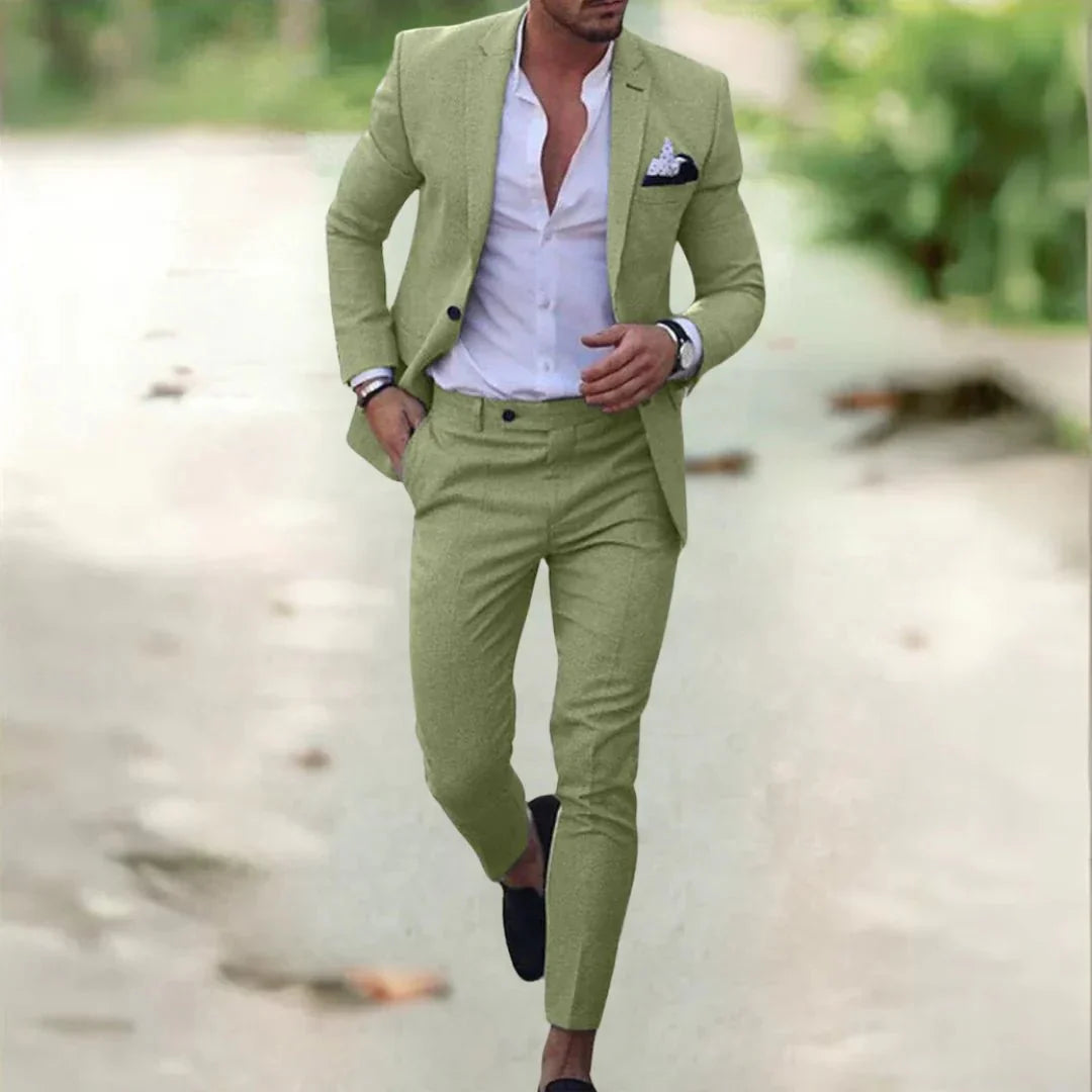 Wolfgang | Herren Eleganter Grüner Anzug - Green - Image 1