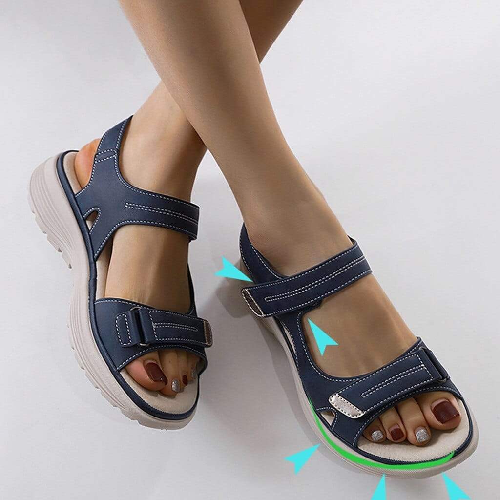 Melona | Damen Sandalen mit Klettverschluss Plateau Sommersandalen