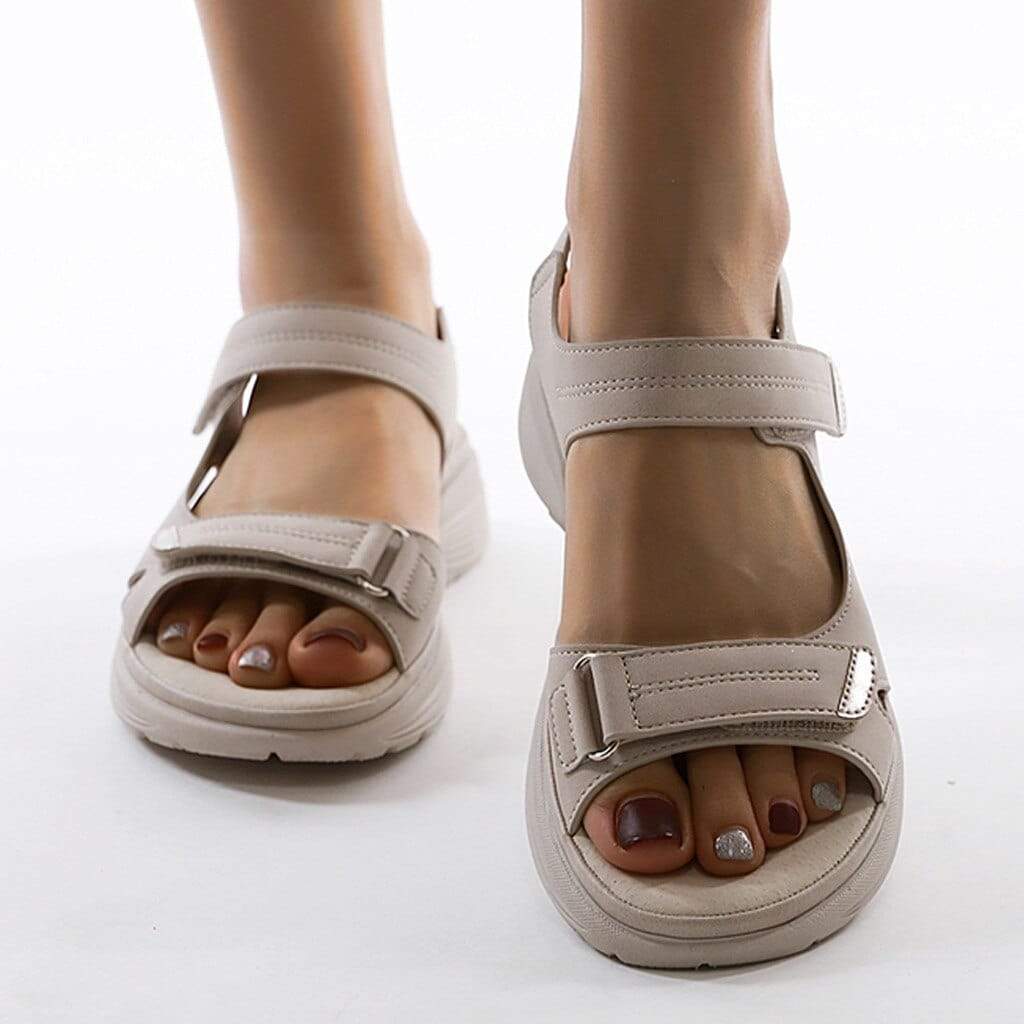 Melona | Damen Sandalen mit Klettverschluss Plateau Sommersandalen