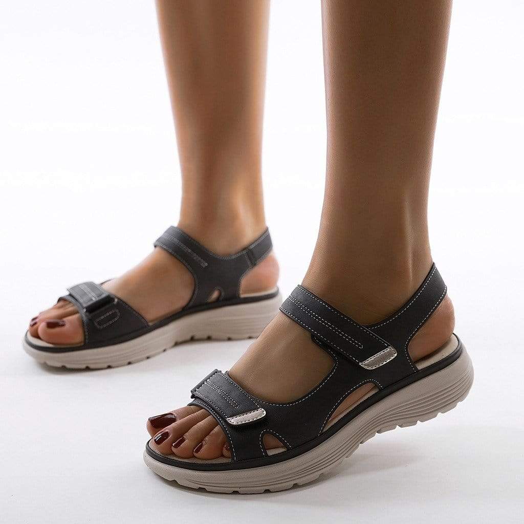Melona | Damen Sandalen mit Klettverschluss Plateau Sommersandalen