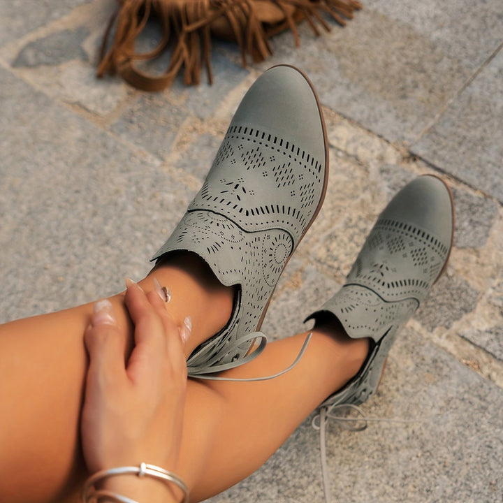 Wulfeke | Damen Stiefeletten mit Cutout-Detail - Sage - Image 14