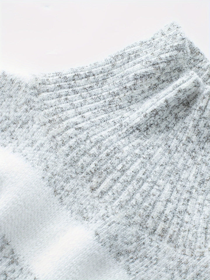 Wulfheda | Damen Gestreifter Rollkragen Strickpullover - White - Image 7