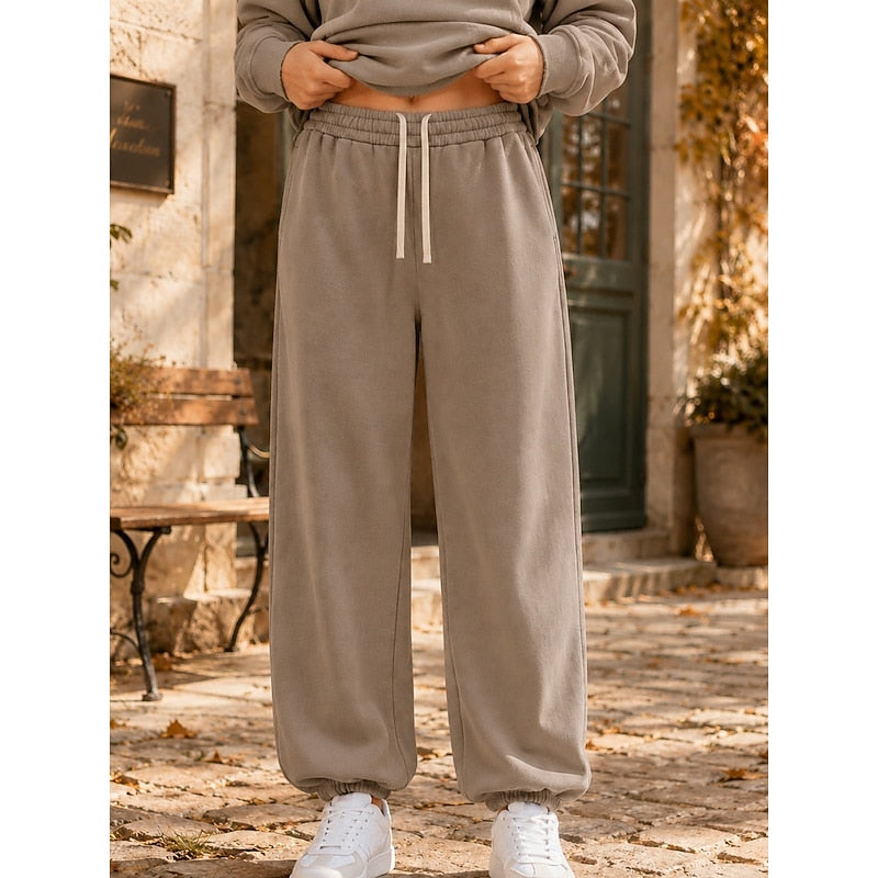 Wulfheda | Damen Jogginghose Relaxed Fit - Taupe - Image 1