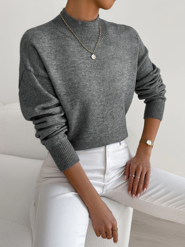 Wulfhede | Damen Strickpullover mit Stehkragen - White - Image 9