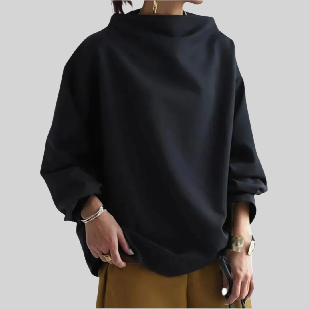 Wulfhei | Damen Oversized Pullover Schwarz - Black - Image 1