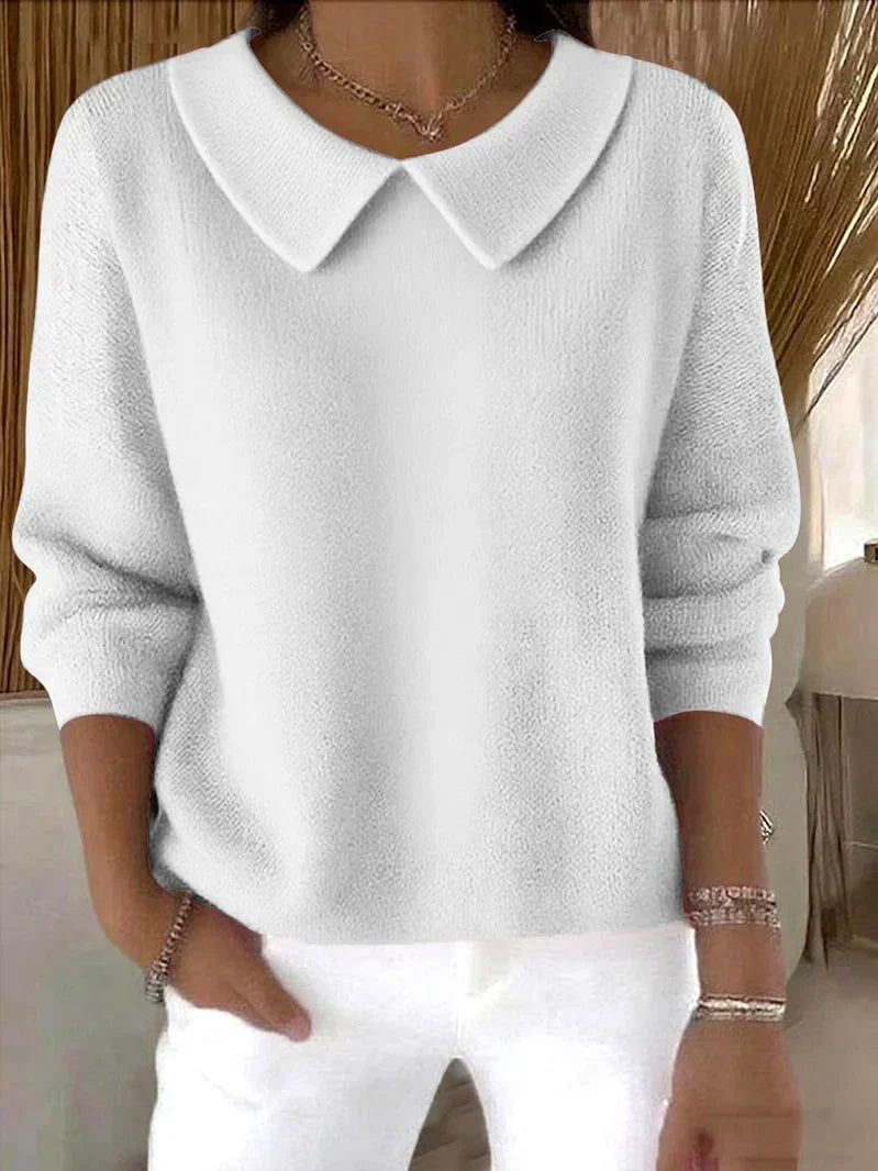 Wulfhild | Damen Pullover mit Bubikragen - Green - Image 3