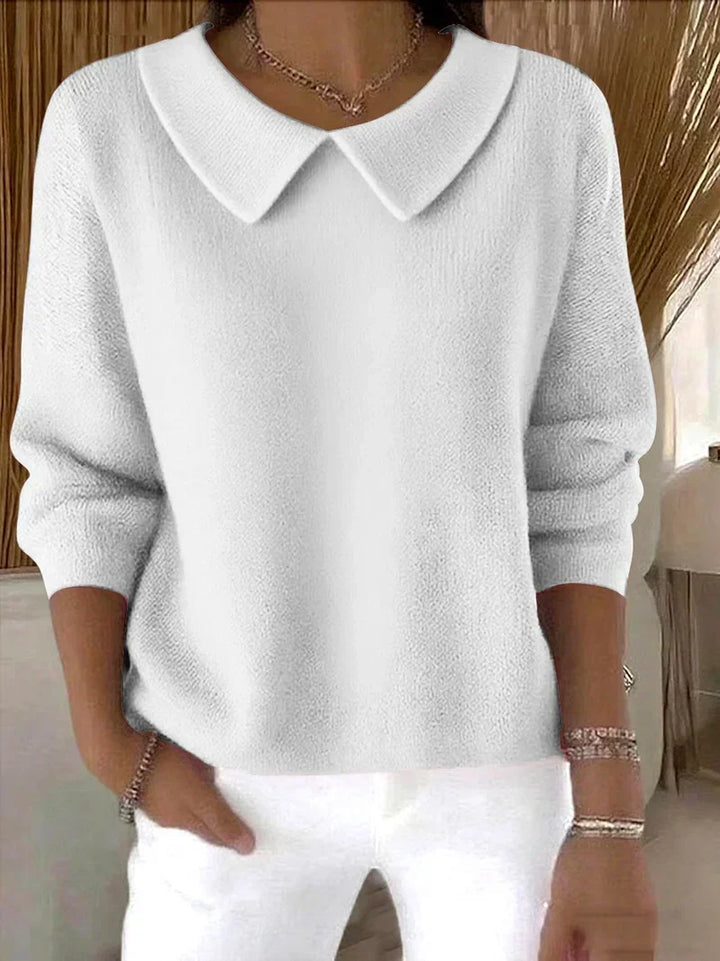 Wulfhild | Damen Pullover mit Bubikragen - Green - Image 3