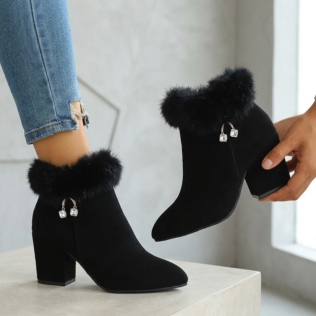 Wulfmara | Damen Stiefeletten mit Blockabsatz - Black - Image 9