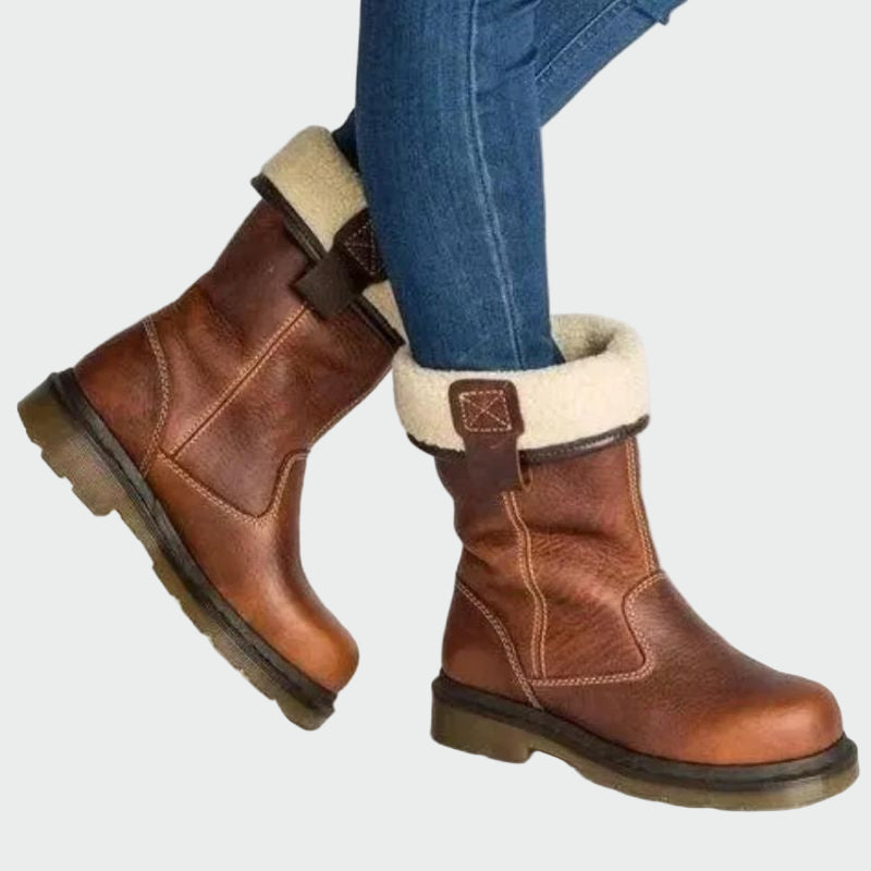 Wulfmera | Damen Wasserdichte Winterstiefel Braun - Brown - Image 1
