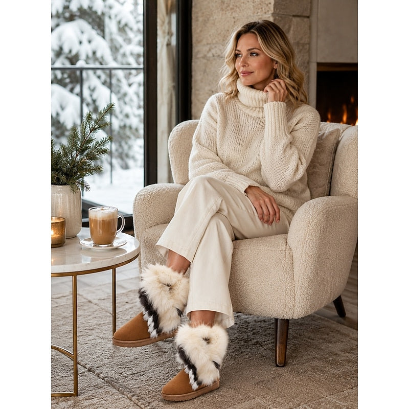 Wulfriede | Damen Wasserdichte Winterstiefel mit Fellbesatz - Camel - Image 6