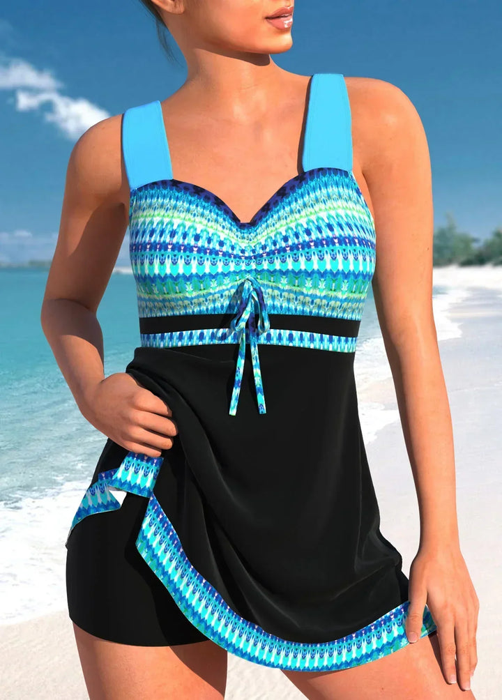 Maya | Damen Schwimmkleid Badeanzug mit Rock Tankini Sommer