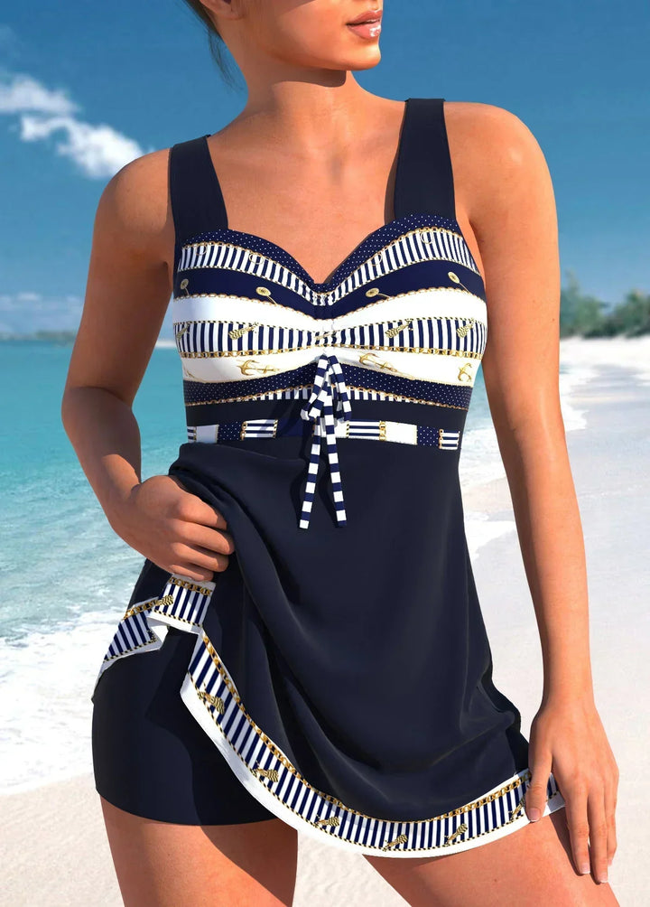 Maya | Damen Schwimmkleid Badeanzug mit Rock Tankini Sommer