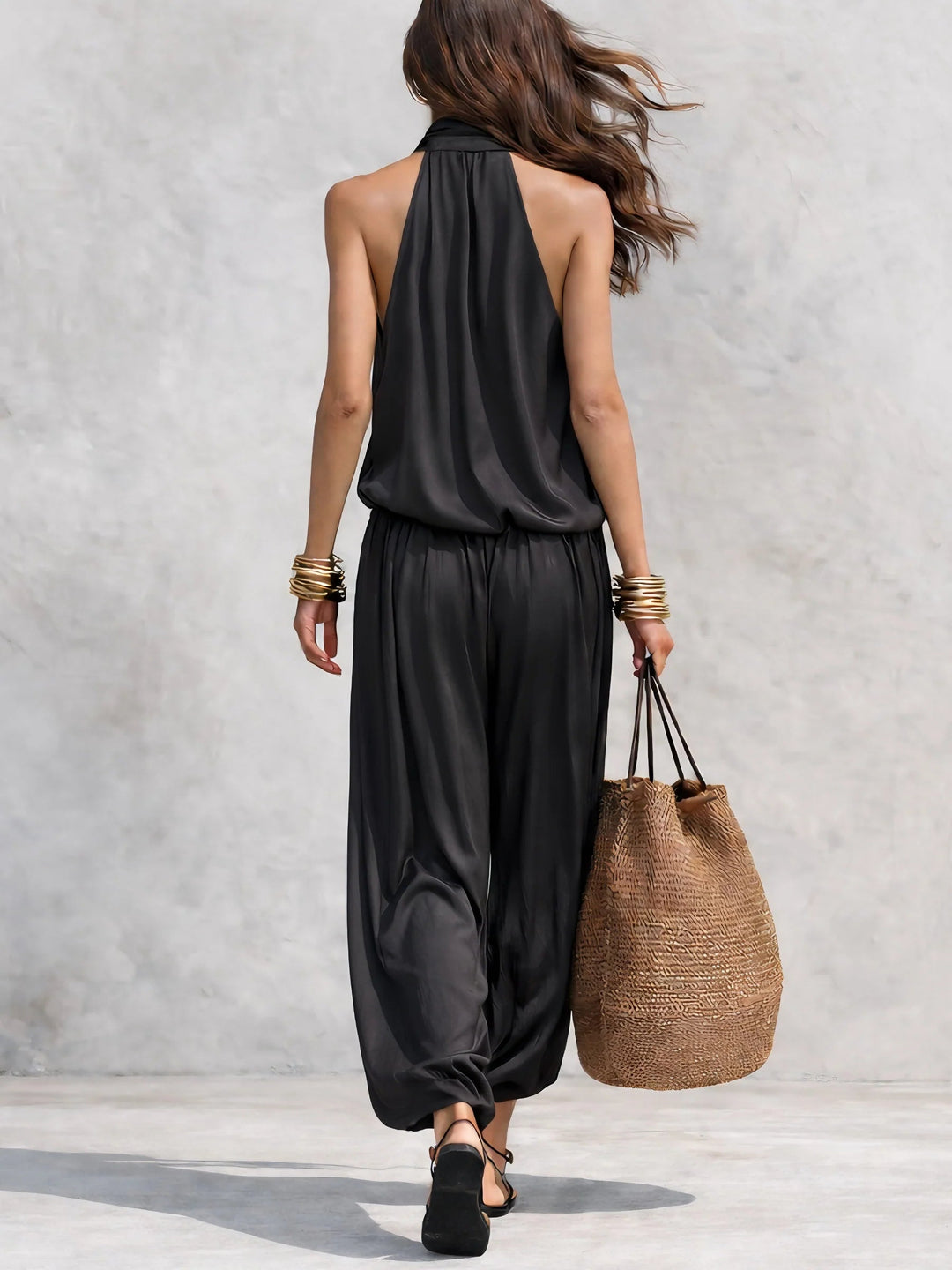Zara | Damen Cowl Neck Set Zweiteiler - Black - Image 2