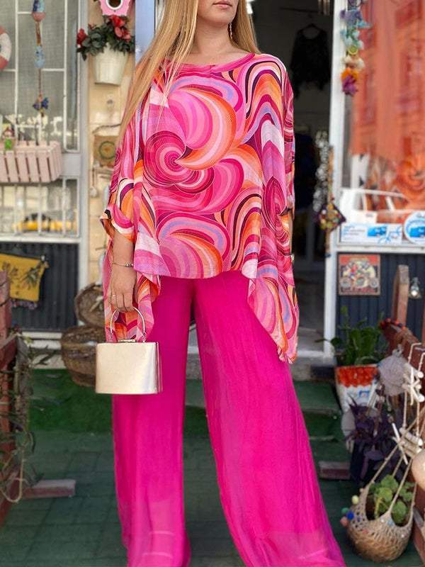 Zelinde | Damen Zweiteiler Set Oversize Bluse Palazzo-Hose - Image 6