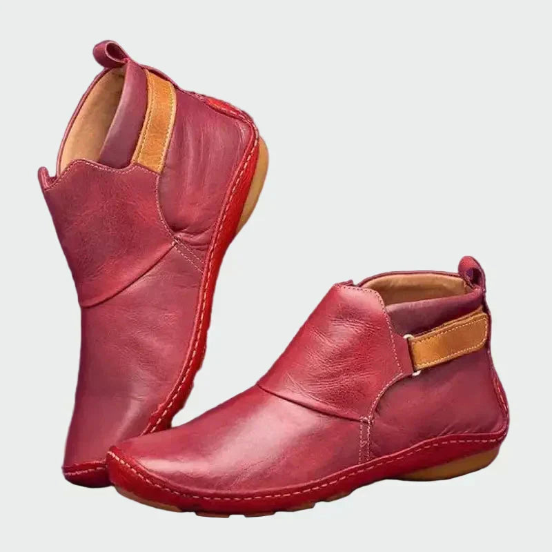 Zelvine | Damen Stiefeletten Leder Flach - Brown - Image 2