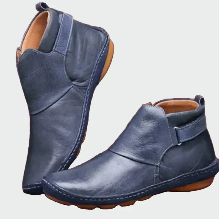 Zelvine | Damen Stiefeletten Leder Flach - Brown - Image 3