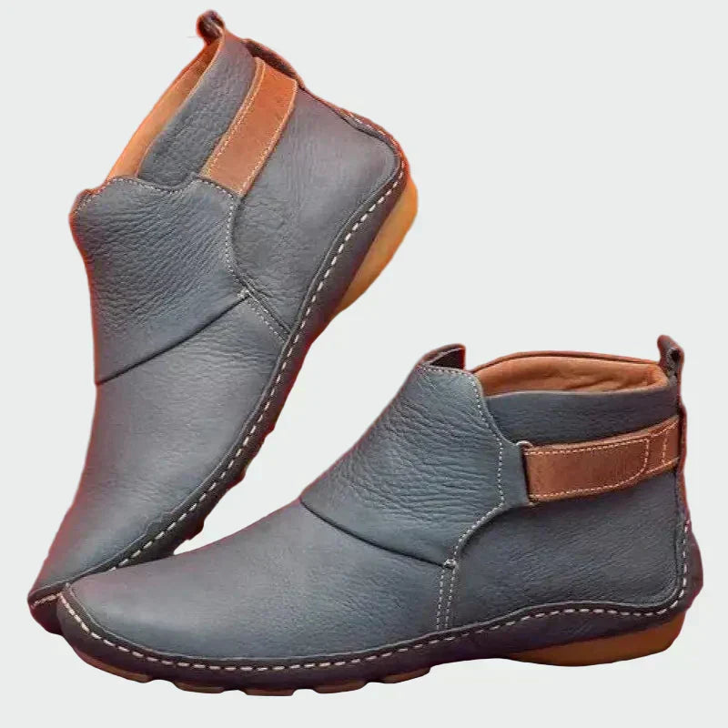 Zelvine | Damen Stiefeletten Leder Flach - Brown - Image 4