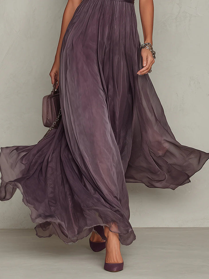 Zinara | Damen Kurzarm Maxikleid mit Spitzendetails - Purple - Image 5